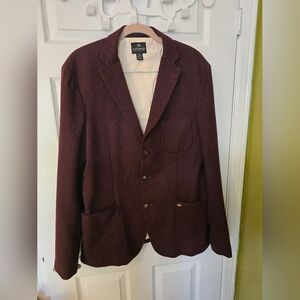 Scotch & Soda Deep Burgundy Tweed Blazer Size XXL/54